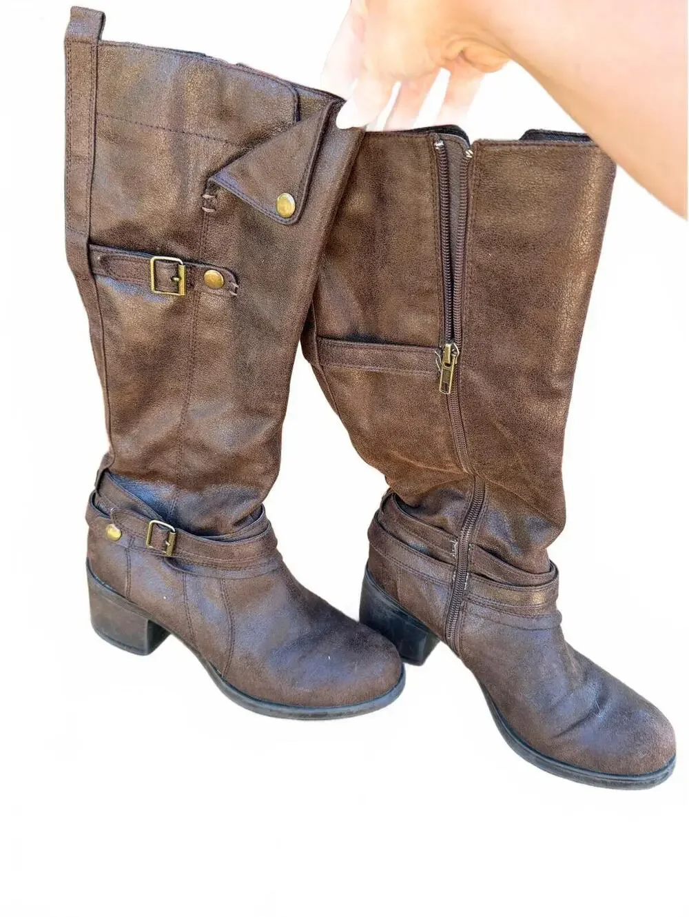 MIA Brown Mid-Calf Buckle Boots Size 8.5M